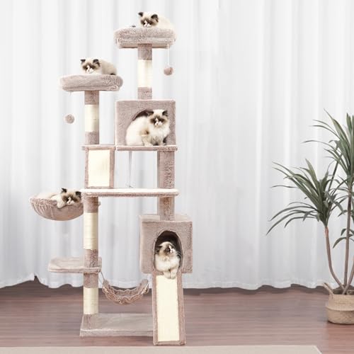 Cat Tree 71'' Tower for Large Cat with Scratching Post (71 inches / Muchroom)