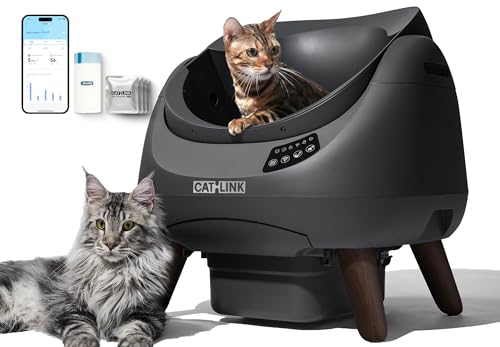 Open-X Open-Top Automatic Litter Box, Large, Multi-Cat Bundle, Grey (Grey / Large, Multi-Cat Bundle)