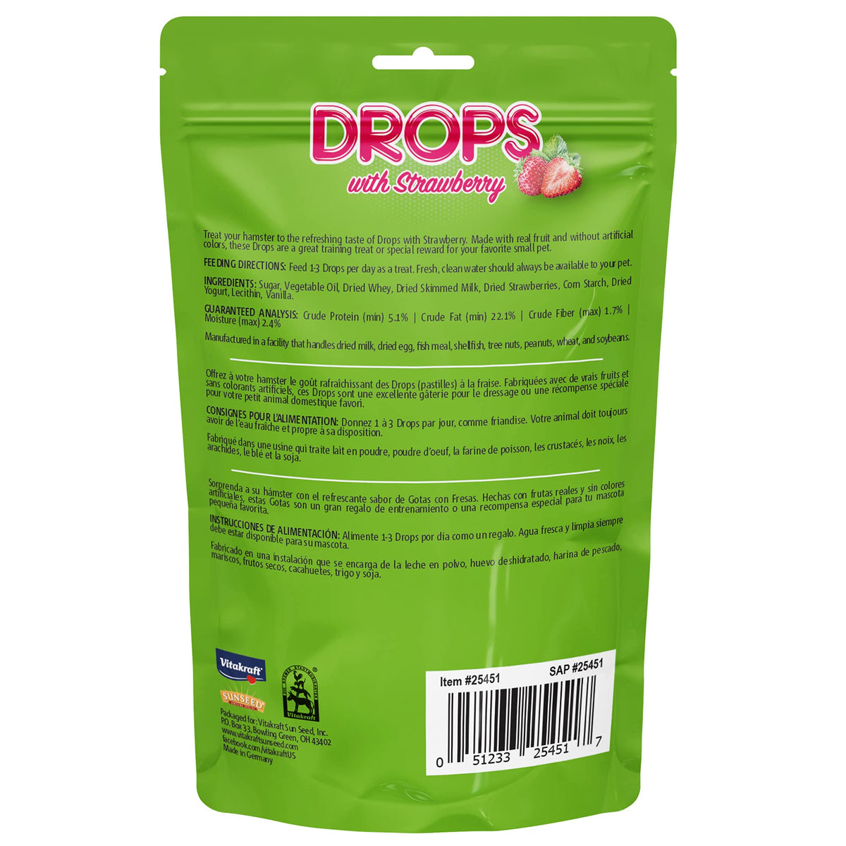 Drops Hamster Treat with Strawberry Flavor 5.3 oz (5.3 Ounce (Pack of 1))