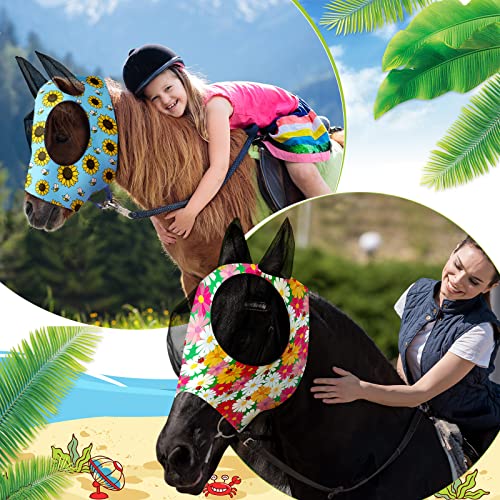 4 Pcs Horse Fly Mask with Ears Mesh Comfort (Large)