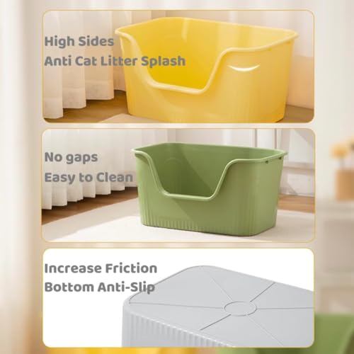 Extra Large Litter Box with High Sides 25.27" Lx17.83 Wx13.11 H (Grey)