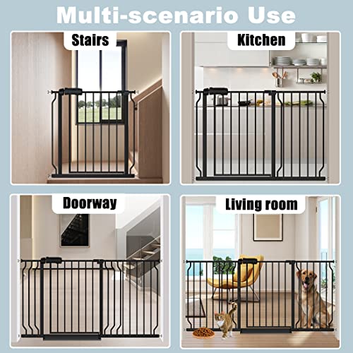 Extra Wide Baby Gate Black 63 (62.20"-71.65"/158-182cm)