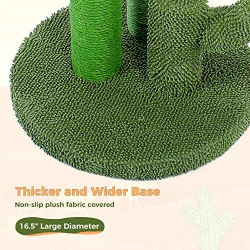 Cat Scratching Post 27” Cactus Cat Scratcher with Toy Ball Large (Large 27" / Green)