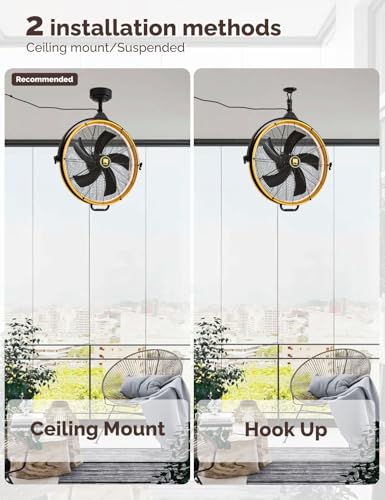 24.8'' Outdoor Ceiling Fan (5 blades- Yellow&Black)
