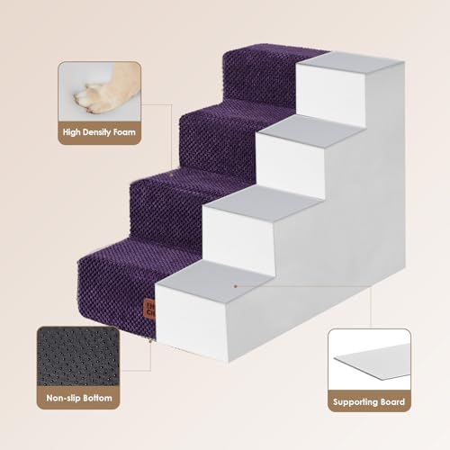 Dog Stairs for Bed 18" H (Purple / Standard 15" x 24" x 18")