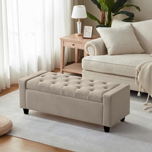Ottoman with Storage (Khaki)