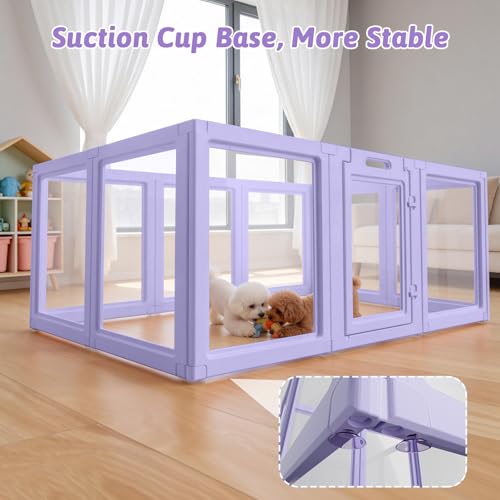 Acrylic Dog Playpen Indoor (Purple / 23.6"H)