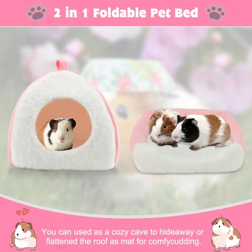 Guinea Pig Bed Hideout (White+Pink)