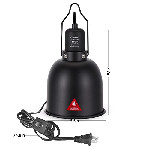 5.5inch Deep Dome Reptile Heat Lamp Reptile Light Fixture (5.5inch deep dome)