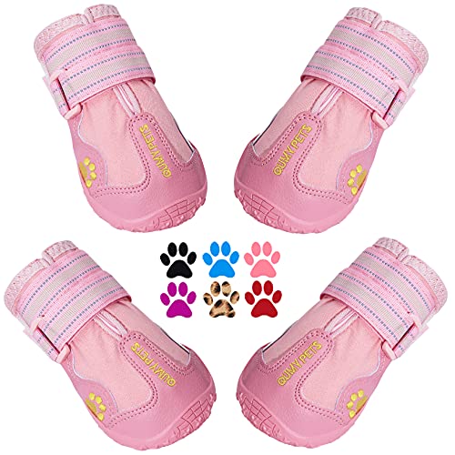 Dog Shoes for Hot Pavement (Size 7: 2.8''x3.2"(W*L) (Pack of 4))