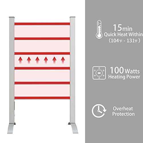 Towel Warmer 6 Bars for Bathroom Freestanding or Wall Mounted Bath Towel Heater Plug (Stand Version / Silver-6 Bars)
