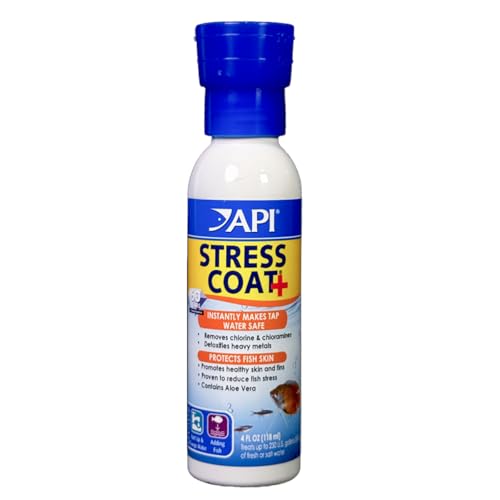 STRESS COAT Aquarium Water Conditioner 4 (4 fl oz / Aquarium Treatment without Pump)