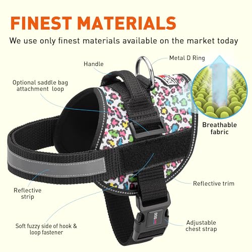 Dog Harness Reflective No (Leopard Multi-colored / Girth 22" to 28")