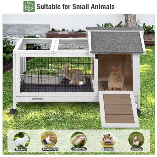 Wooden Rabbit Hutch Indoor and Outdoor (Brown)