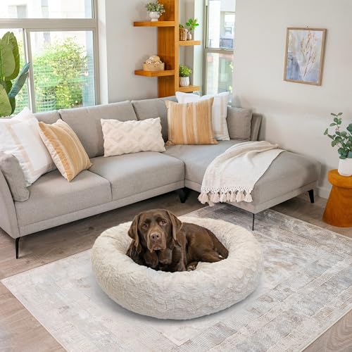 Original Calming Donut Dog Bed (Oyster Lux / Large)