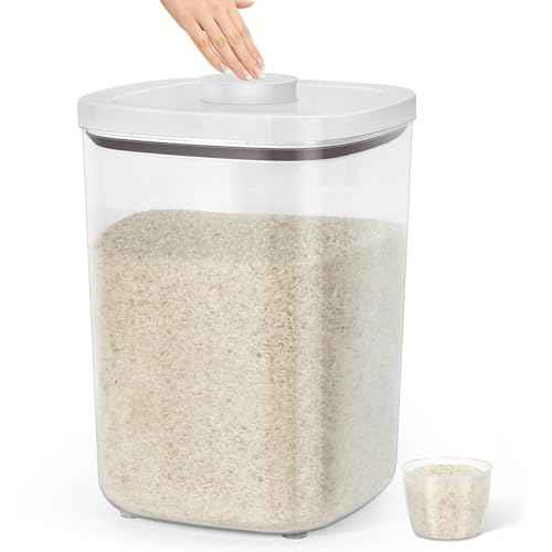 Large Flour Storage Container 10.56 Qt (White/Clear / 10.56 Qt-Pop)