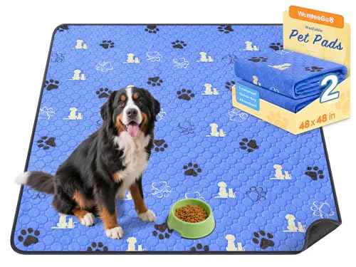Washable Pee Pads for Dogs (Blue / 48"x48" (Pack of 2))