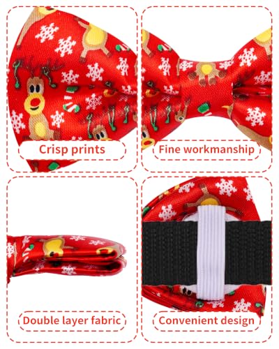 10 Pack Christmas Dog Bowties for Large Dogs Sliding on Collar (M/L)