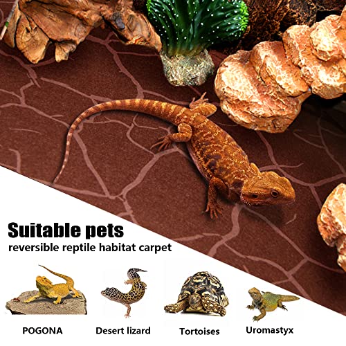 2 Pack Reptile Carpet Desert Reptile Mat & Reversible Substrate (10 Gallon)
