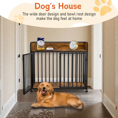 Furniture Style Dog Crate (Rustic Brown & Black)