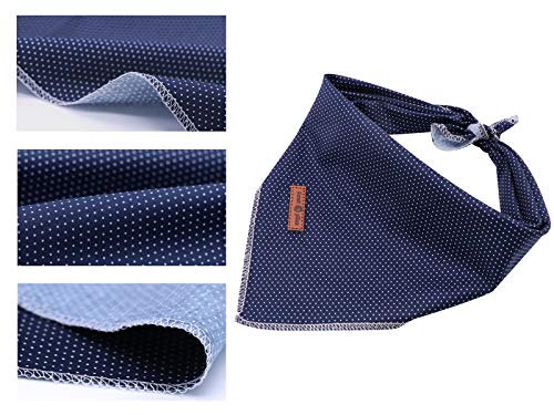 Dog Bandana for Small Medium Large Dogs (Blue Dot / Small (Pack of 1))