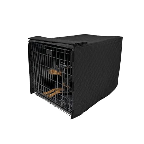 Quilted Dog Crate Cover (Black / 36")