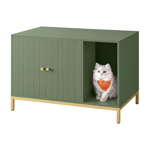 Cat Litter Box Enclosure (Forest Green + Gold / L (31.5"l X 19.7"w X 21.7"h))