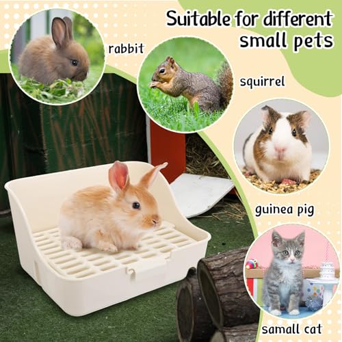 15 Pcs Rabbit Starter Kit Small Rabbit Litter Box Girls Gift Animal Grooming Kit Bunny Toys Bowl Blankets with Cleaning Set for Guinea Pig Accessories (Multicolor)