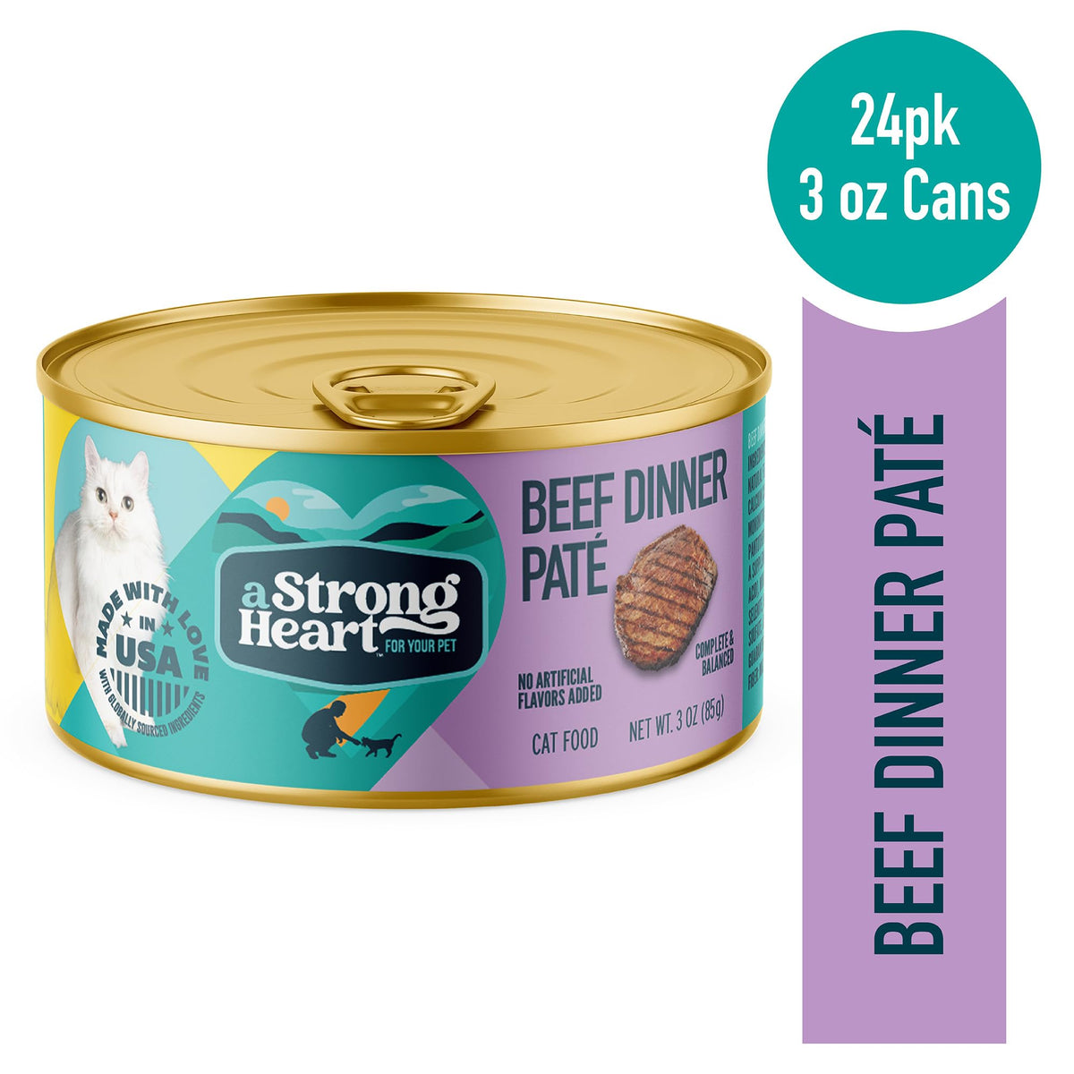 A Strong Heart Beef Pate Cat Food (3 Ounce (Pack of 24))