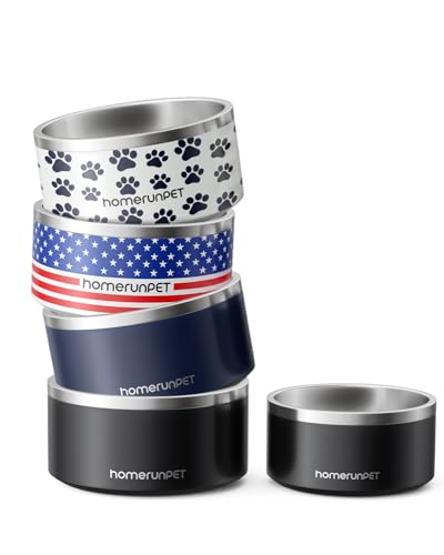 Double Wall Stainless Steel Dog Bowls (32oz / Paw Print)