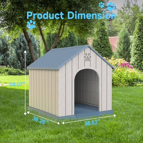 Dog House Outdoor Large Breed (Blue / 38.62*36.26*38.07)