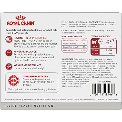 Feline Health Nutrition Adult Instinctive Adult Thin Slices in Gravy Cat Food (3 Ounce (Pack of 6))