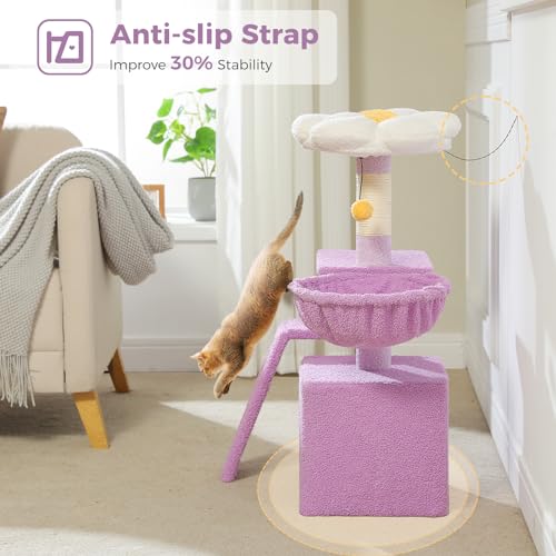 Cactus Cat Tree for Kittens & Small Cats (Purple)