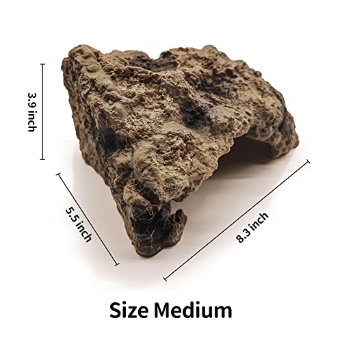Reptile Hide Bearded Dragon Cave Hideouts Habitat Décor for Snake (Medium)
