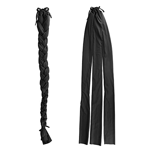 3 Tube Stretchy Fabrics Adjustable Closure Lightweight Horse Tail Bag for Horses Braid (Black)