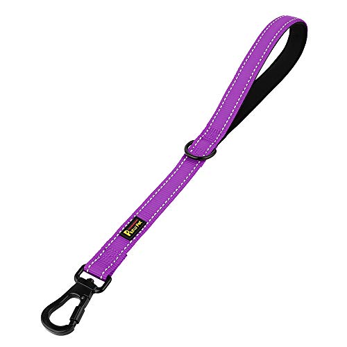 Short Training Dog Leash with Padded Handle for Medium Large Big Dogs (Purple / 18 Inch (Pack of 1))