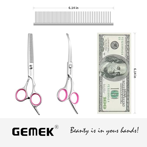 Dog Grooming Scissors with Safety Round Tips Stainless Steel (Rose)