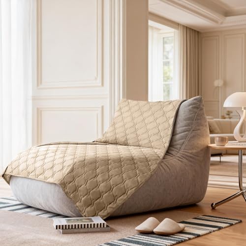Waterproof Pet Blanket for Bed (68x82 Inch (Pack of 1) / Dark Beige)