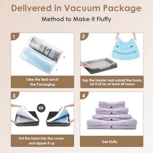 Orthopedic Dog Bed for Medium Dog (Purple / 30x20x6.5)