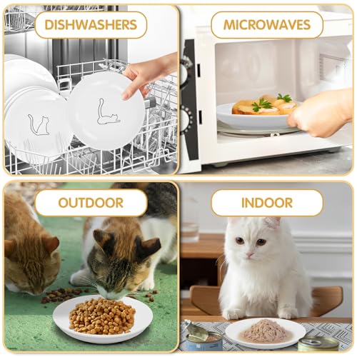 6 Pack Cat Food Bowl (White-C)