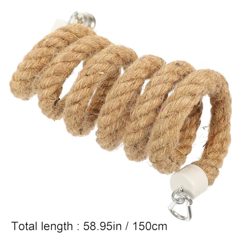 Bird Rope Perch Parrot Stand Rope Toy with Stable Clips 59.05 in Hanging Swing for Parakeets Lovebirds Cockatiels Bird Cage Accessory