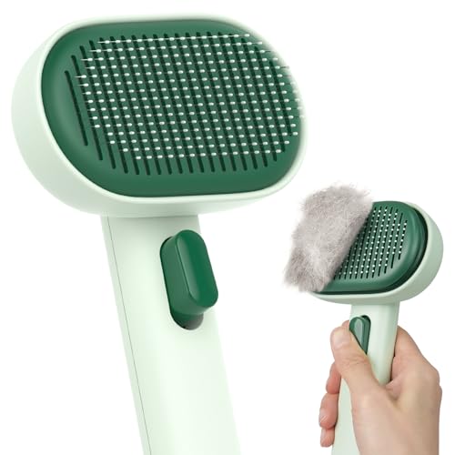 Cat Brush for Shedding (Forest Green)
