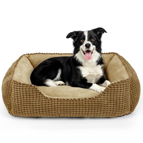 Large Dog Bed for Large Medium Small Dogs (Dark Brown / L(30’’x 24’’x 9’’))