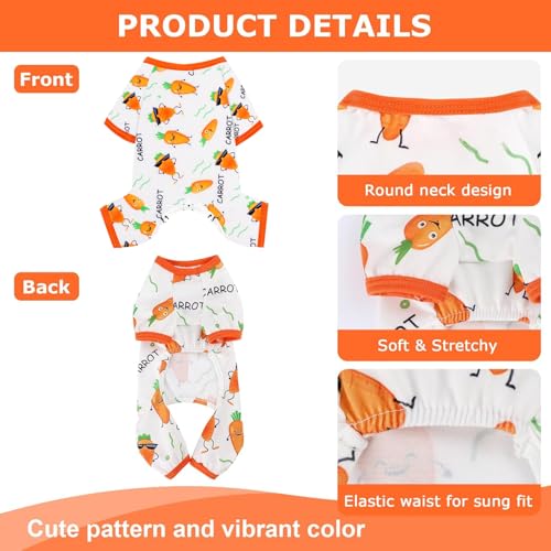 Dog Pajamas Pjs Summer Dog Clothes for Small Dogs Girl (Carrot / Small（3-5 lb))