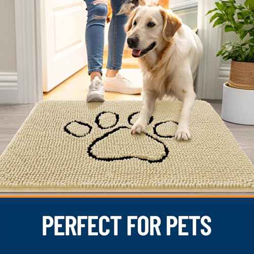 Dog Door Mat for Muddy Paws 48x30 (Sand / 48" X 30")
