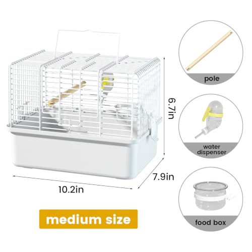 Small Bird Cage (White / 10.2"L x 7.9"W x 6.7"H)