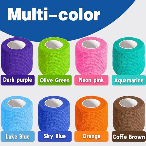 8 Pack Self Adhesive Bandage Wrap (Multi-colored)