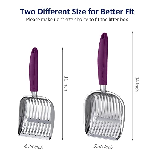Cat Litter Scoop (Small / POLISHED Aluminum \ #07 Violet Handle)