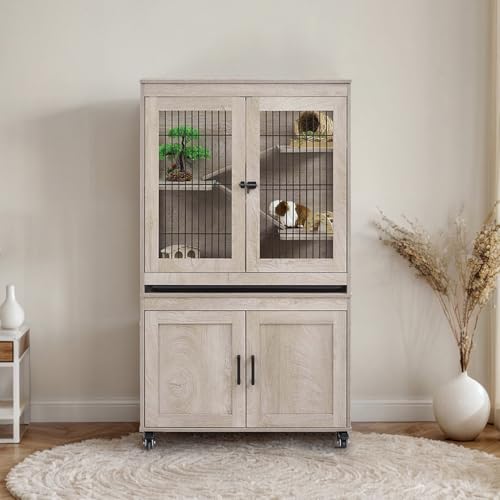 Ferret Cage with Storage and Ramp (Grey / 55“H)