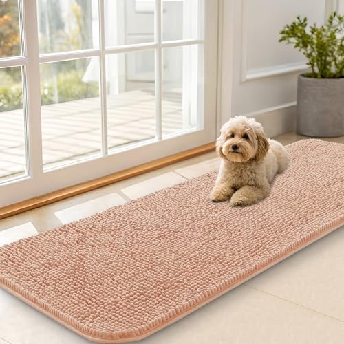 Dog Door Mat for Muddy Paws 59x20 (Peach / 59" X 20")